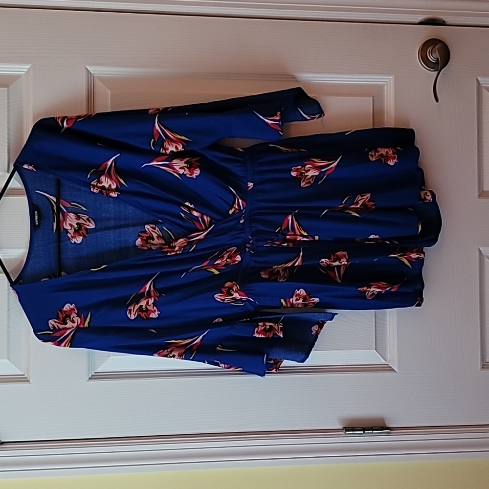 Express Blue Floral Romper